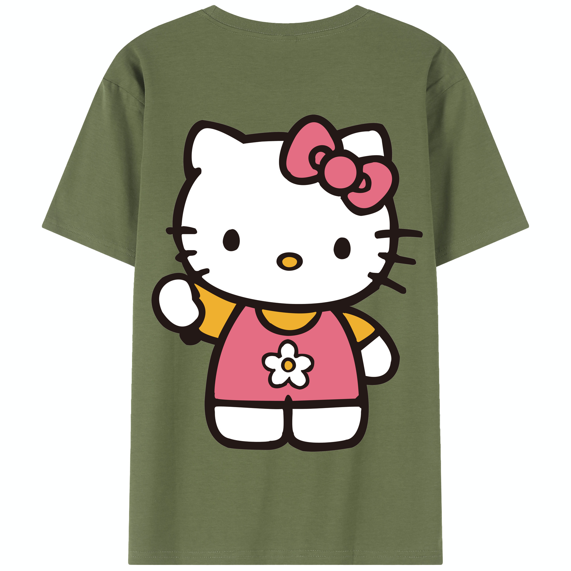 （画像用） Hello Kitty ハローキティ 綿100％半袖Tシャツ（背面プリント）